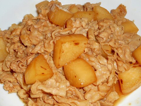 大根が美味い!豚バラのガリバタ大根